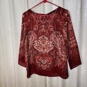 Dress Top, Rose & Olive brand, Medium, Maroon